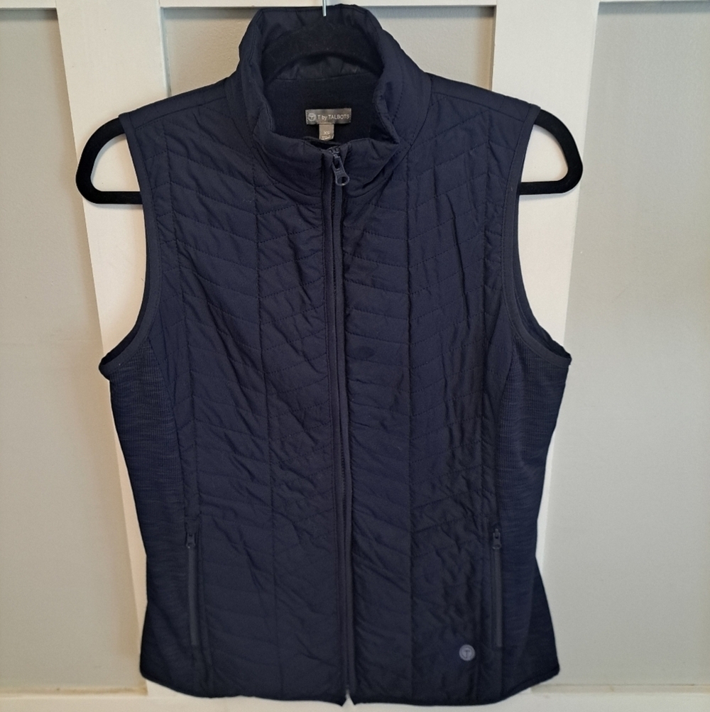 T by Talbots Navy Quilted Puffer Vest
